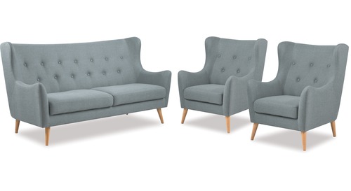 Kamma 3 Seater + Chairs x 2 Lounge Suite